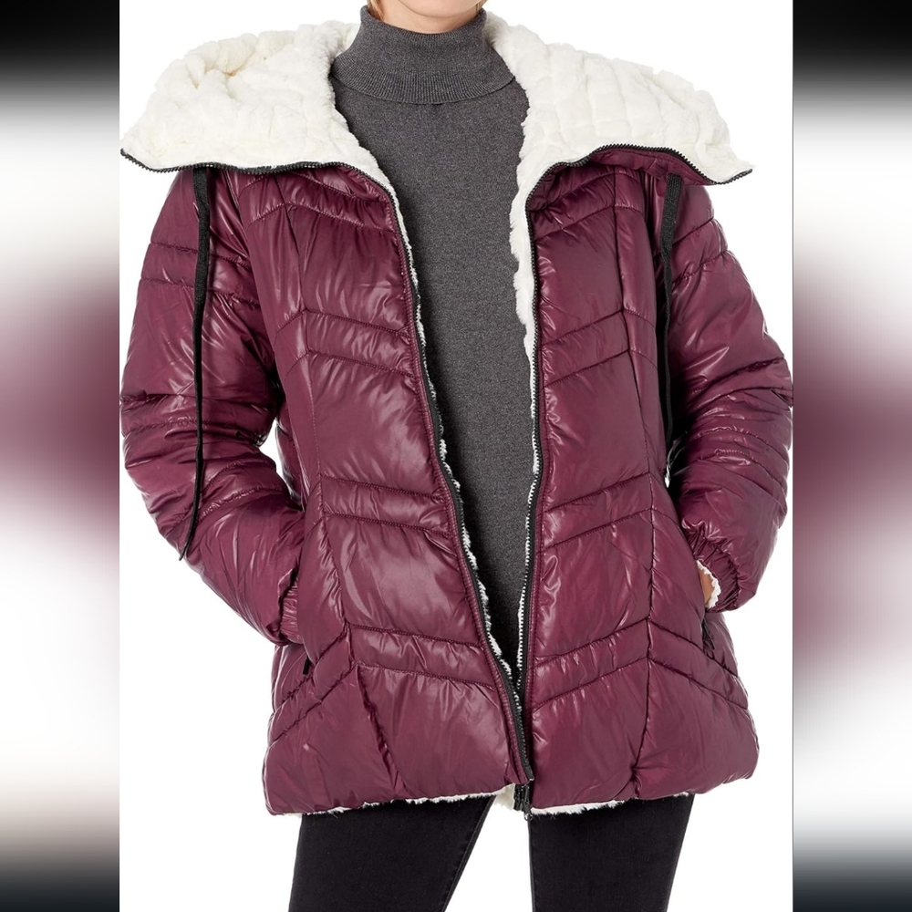 Steve Madden Women's Reversible Puffer Jacket  Sz M